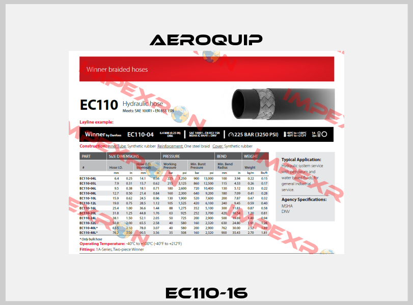 EC110-16 Aeroquip