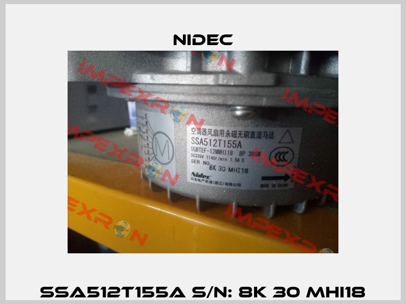 SSA512T155A S/N: 8K 30 MHI18 Nidec