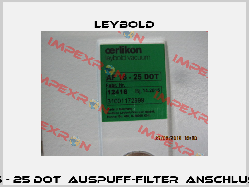12416  AF 16 - 25 DOT  Auspuff-Filter  Anschluss DN 25KF Leybold