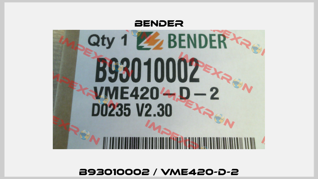 B93010002 / VME420-D-2 Bender