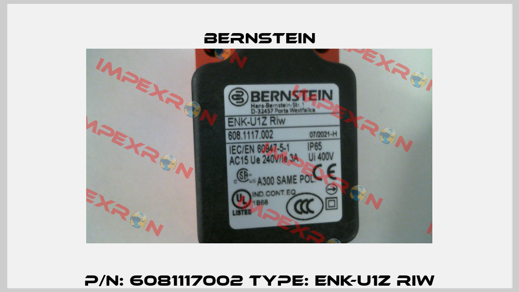P/N: 6081117002 Type: ENK-U1Z RIW Bernstein