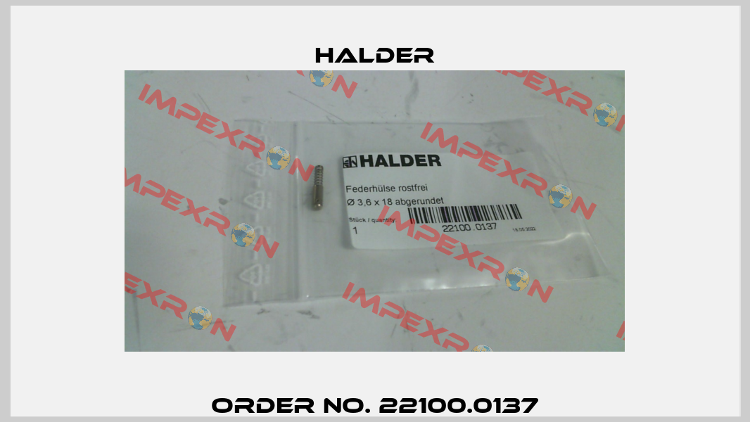 Order No. 22100.0137 Halder