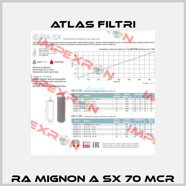 RA Mignon A SX 70 mcr Atlas Filtri